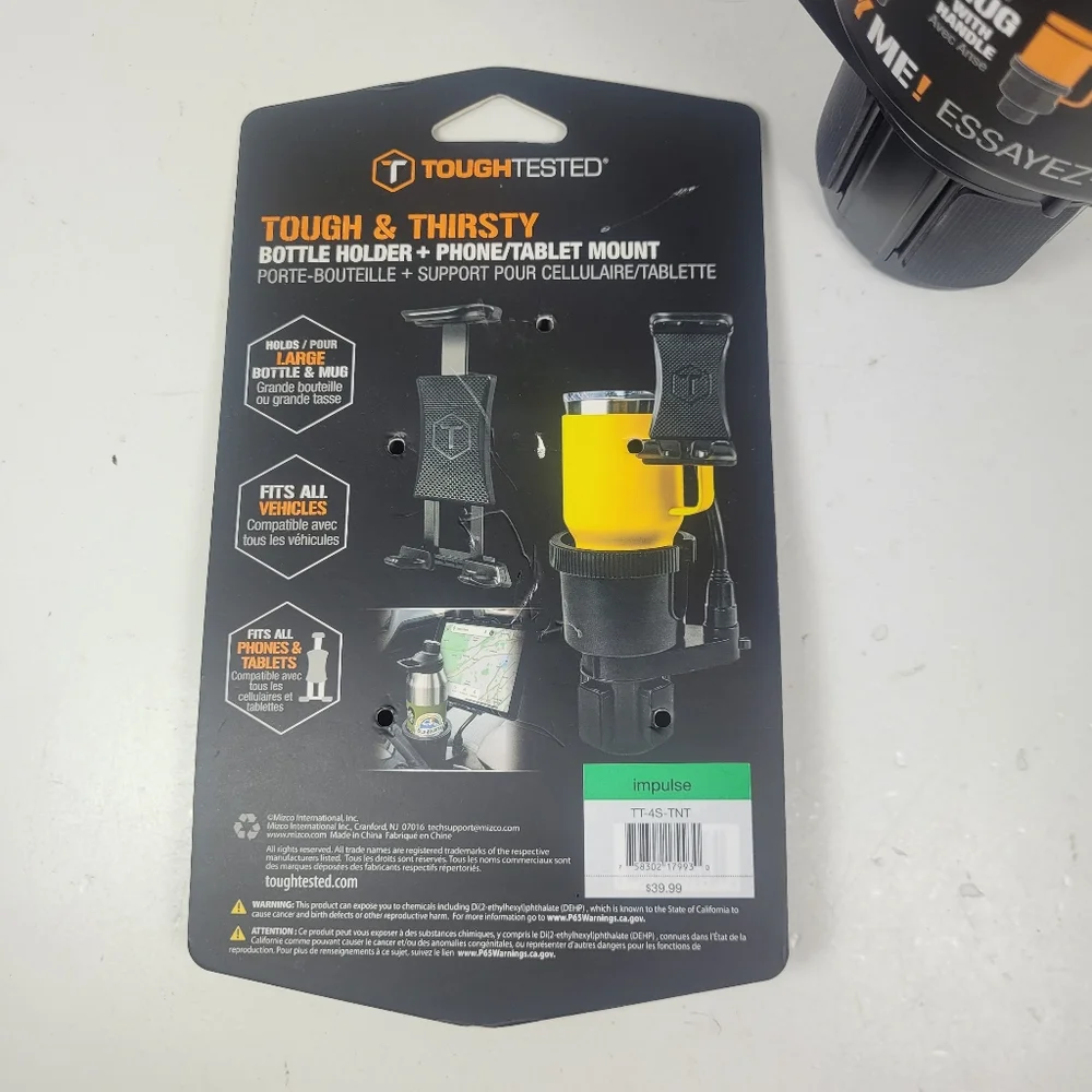 Black Large Drink And Phone Mount